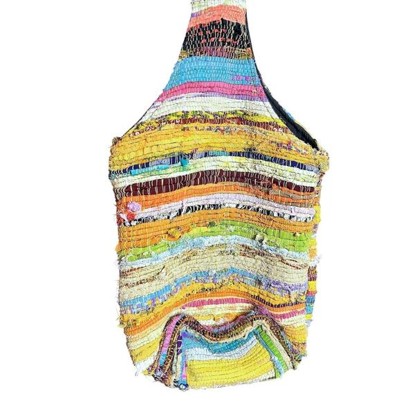 Nepalese 90's Handmade Hippie Festival Boho Sling Crossbody bag Vibrant - Picture 5 of 9